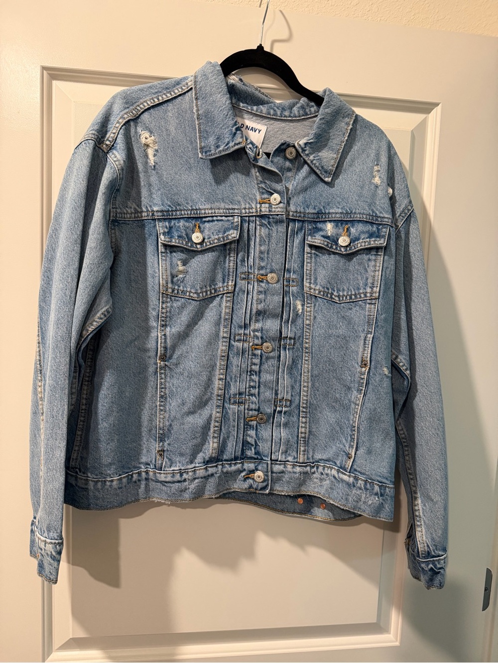 Old Navy Light Blue Distressed Denim Jacket